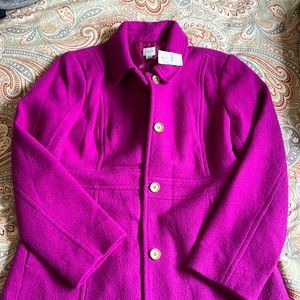 NWT J.Crew fuschia coat sz 14